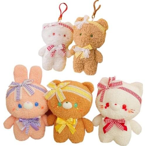 New 13/23cm Lolita Bear Plush toy Kawaii Bag Pendant/Keychain Soft Rabbit Doll Baby Apease Comfort Kids/Girl/Lover Birthday Gift
