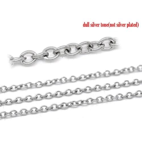 DoreenBeads Retail Stainless Steel Links-Opened Cable Chains Findings 3x2.5mm,sold per pack of 5M