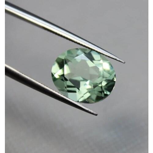 Oval shape light green stones bright cut faceted beads loose stone lab gemstones for jewelry making DIY colored created gemstone