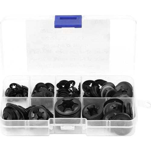 Manganese Steel Push On Washer Retaining Lock Washers Set 260pcs 3/4/5/6/8/10/12mm