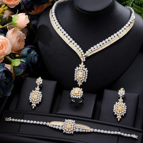 GODKI 4PC BIG Square Luxury African Jewelry Set For Women Wedding Party Naija Bride Necklace Dubai Bridal Dress Jewelry Set