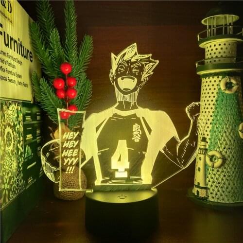 Haikyuu Kotaru Bokuto Anime Night Lights 3D Visual Decoration LED Set Colorful Christmas Gift for Kids Novelty Lighting Lampara