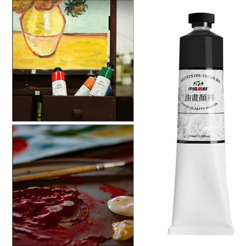 Oil Paint 170ml Tubes, Richly Pigmented Painting Art Supplies for Professionals, Students, and Kids - Black