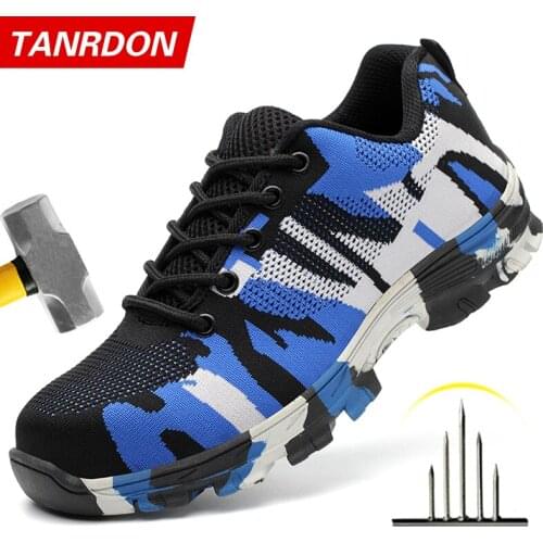 Mens Work Boots Safety Shoes Steel Toe Lightweight Breathable Hike Sneakers Construction Shoes for Men Steel Toe Boots