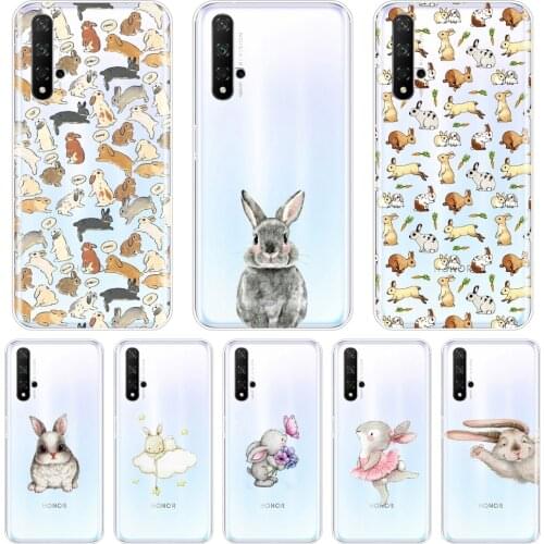 Kawaii Rabbit Cartoon Soft Back Cover For Huawei Honor 8A Pro 8S V20 Phone Case Silicone For Huawei Honor 20 Lite Pro 10i 20i
