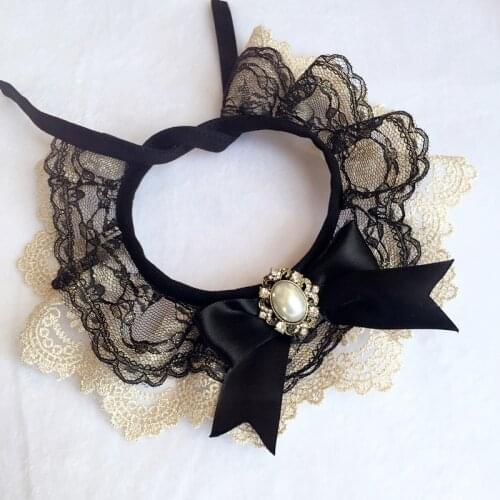 New dog jewelry saliva double lace pet scarf ace small fresh pet scarf Grooming Accessories