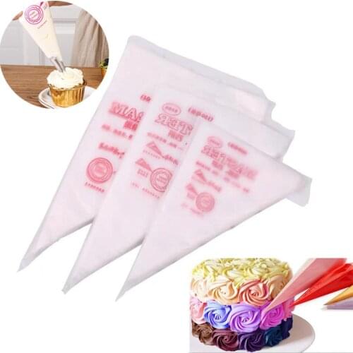 50PCS/LOT Disposable Piping Bag Icing Fondant Cake Cream Squeeze Cream Bag Dessert Decorators Pastry Tip Nozzle Bags Cake Tools