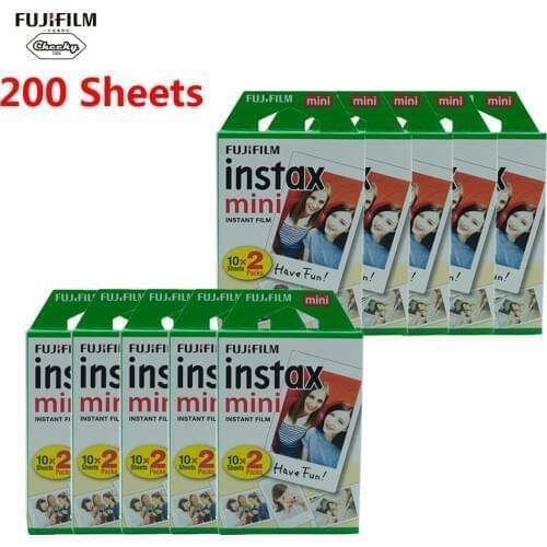 Origianl Fujifilm Instax Mini Film 10 20 40 80 200 Sheets For FUJI Instant Photo Camera Mini 9 Mini 11 8 7s 70 90 Camera Film