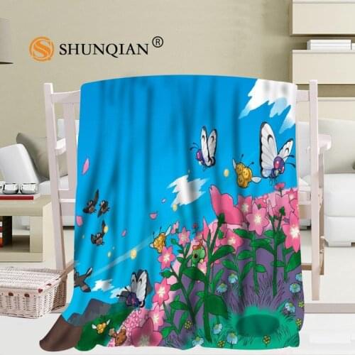 Custom Cartoon Flowers Blanket Soft DIY Picture Decoration Bedroom Size 56x80Inch,50X60Inch,40X50Inch A7.10