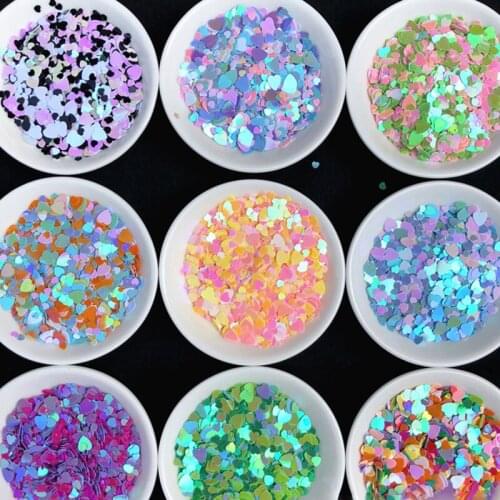 200g 3-6mm Hearts Loose Sequin Glitter Paillettes for Nail Art Manicure Sewing Wedding Decor Confetti Lentejuelas
