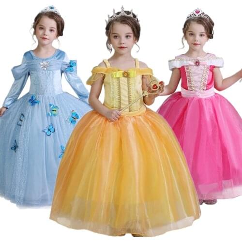 Girls Dress For Kids Cosplay Princess Costume Butterfly Halloween Party Disfraz 4-10Yrs Dress For Girls