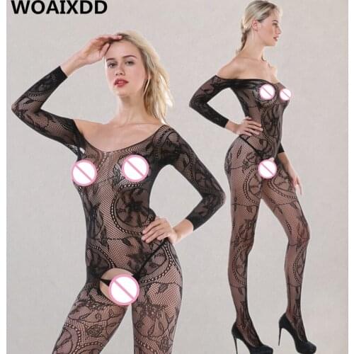 XXXL Sexy Open Crotch Bodystocking Erotic Lingerie Women Porno Catsuit Fishnet Body Stocking Underwear Lenceria Mujer Bodysuit