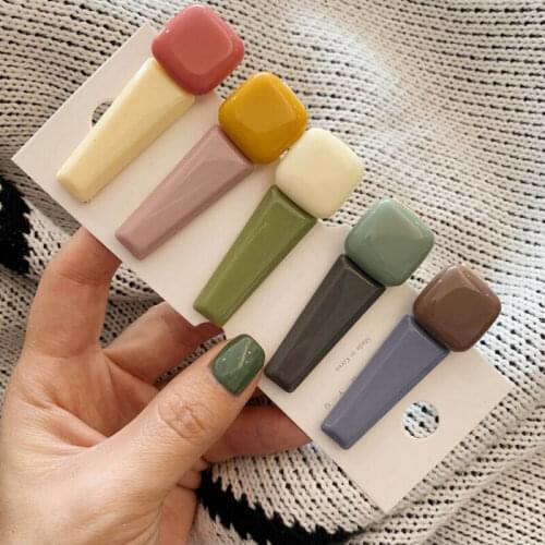 New Fashion Women Acrylic Geometry Hair Clip Bobby Hairpin Barrette Girls Hair Accessories Jewelry Gifts