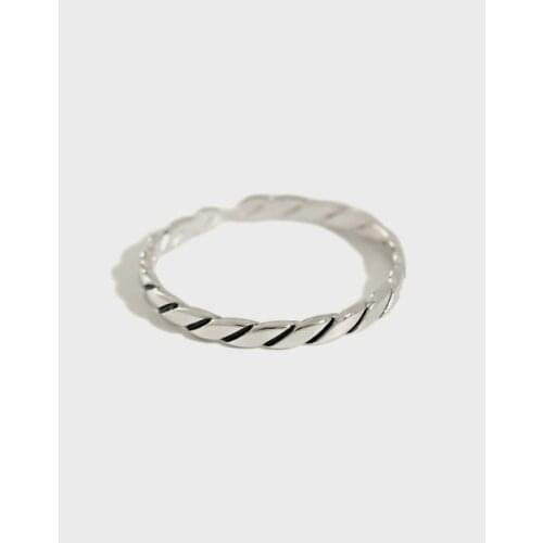 Vintage 925 sterling silver diagonal twist rings for women accessories, fashion adjustable ring woman silver fine jewelry