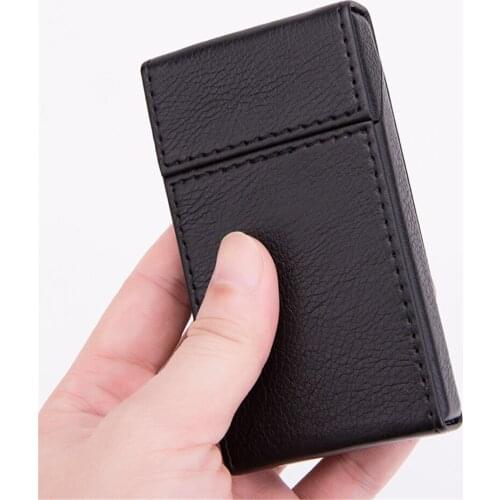 PU Leather Long Cigarette Box Portable 20 Pack Magnet Flip Package Tobacco Bag 100mm Cigarette Case For Lady Smoking Accessories