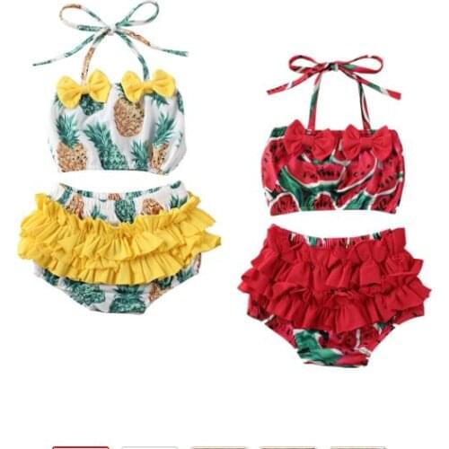 2020 Kid Baby Girl Tankini Swimwear Swimsuit Bikini Set Bathing Swimming Beachwear Summer Swimsuit