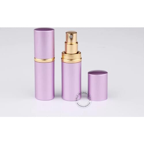 30pcs/lot 100% Excellent 5ml Purple Aluminium+Glass Bottle 5cc Mini Perfume Liquid Atomizer Beautiful Cosmetic Packaging