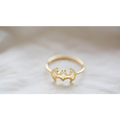 30pcs/Lot classic Hollow out cartoon bat pattern ring BugBat Chiroptera ring Animal ring For Women wholesale