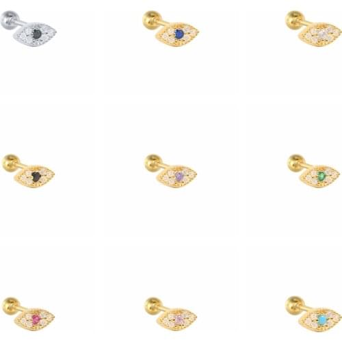 AIDE 925 Sterling Silver Stud Earrings For Women 2021 Trend Evil Eye Zircon Earring Jewelry Pendientes Aretes Joyero Brincos CZ