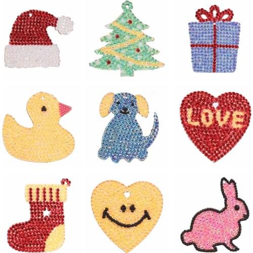 DIY Full Drills Special Shape Diamond Painting Pendant Christmas Tree Pendant Cartoon pattern Diamond Embroidery Home Decorates