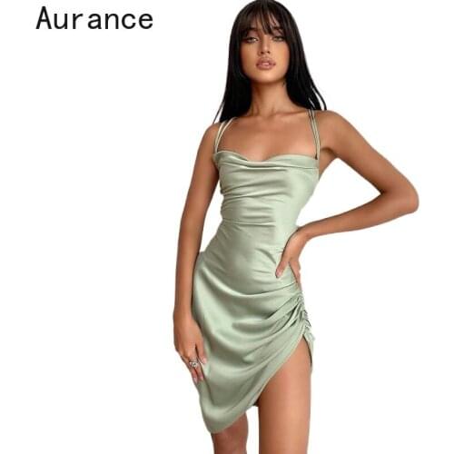 Aurance Solid Summer Dresses