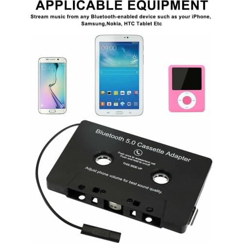Car Cassette Adapter auto radio мп3 плеер фм модулятор with Microphone 6H Music Time 168H Standby New Car Audio B-T 5.0