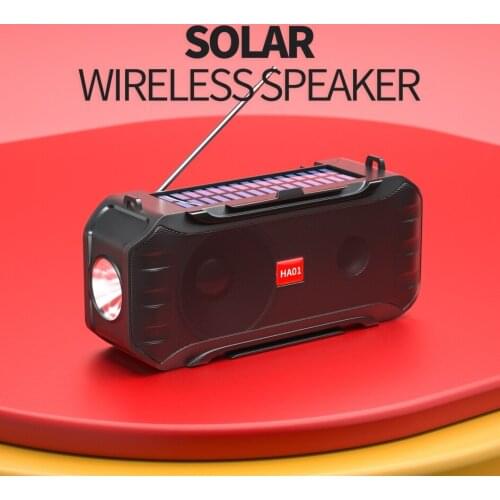 Solar charging Bluetooth Speaker Wireless Stereo Music Box Outdoor Portable waterproof Music Box Loudspeaker with Flashlight