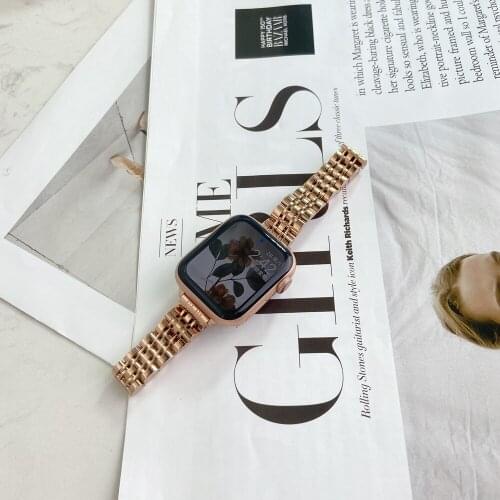 Stainless Steel Strap for Apple Watch Band Serires 6 se/5/4/3/2 Metal Link Bracelet for iwatch Wristband 38/42mm 40/44mm Correa