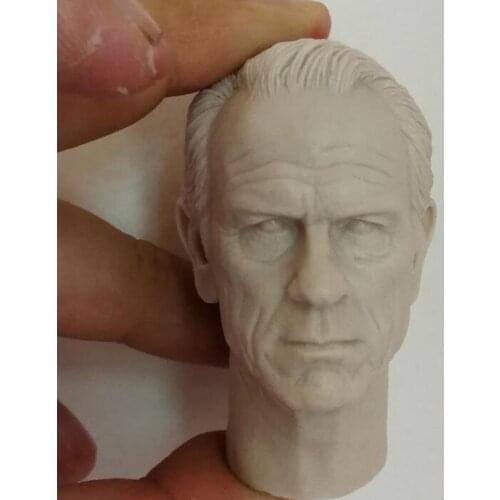 Blank 1/6 Scale Man In Black Tommy Lee Jones Head Sculpt Unpainted Fit 12" Figure