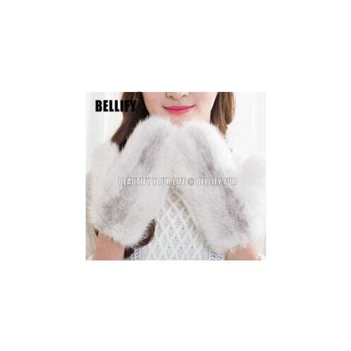 European And American Brand famous ladies Genuine mink fu Gloves Winter warm thermla Gloves christmas gift
