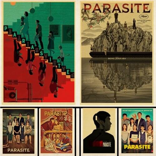 Movie parasite retro poster kraft paper material decorative painting decoration living room bedroom bar cafe etc