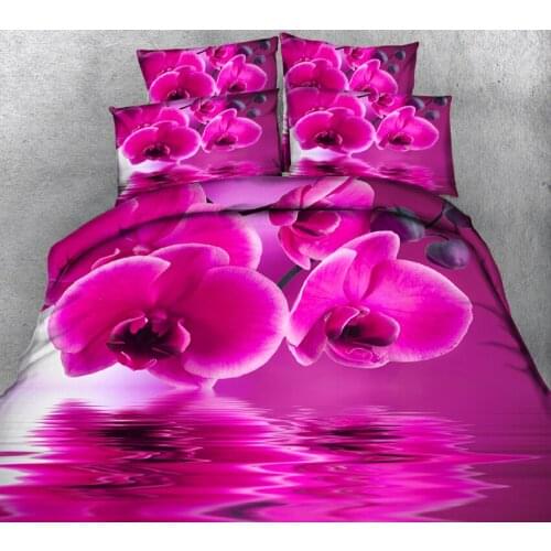 King size bedding set red Violet 3D Bedding decorate Twin Full Queen California king bed sheet Pillowcase bed cover Home Textile