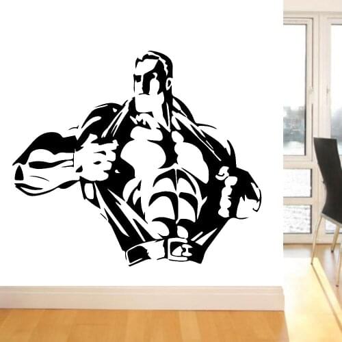 Creative Wall Sticker Body Building Home Decoration Accessories Removable Wall Decals Vinyl Gym Home Interior Art Murals Z412