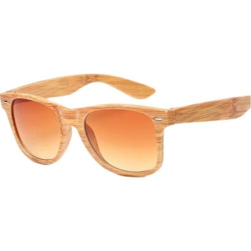 Square Sunglasses Women Designer Luxury Men Women Sun Glasses Male Female Classic Vintage Imitation Bamboo Wood Grain Glasses
