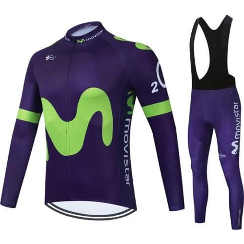 Movistar Team Long Sleeve Cycling Jersey Men Mountain Bicycle Cycling Clothing Ropa Ciclismo Racing Bike Clothes Sportswear