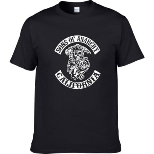 Creative design SONS OFANARCHY logo t shirt solid color cotton T Shirt Mens New Arrival Style Short Sleeve Men t-shirt