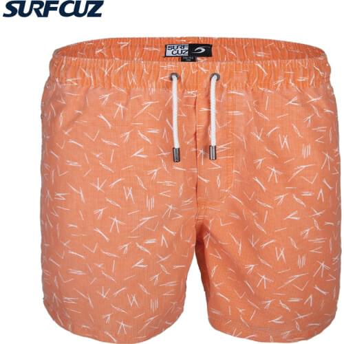 SURFCUZ Mens Quick Dry Swimwear Fashion Swim Trunks Beach Board Shorts Mens Running Sports Surffing Swimsuits with Mesh Lining