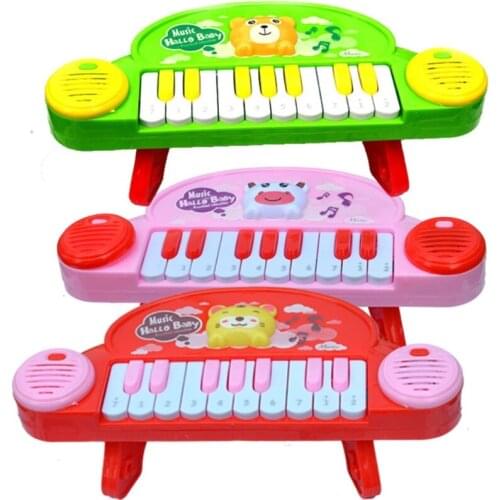 Musical Instruments 10 Keyboards Piano, Cartoon Animal Electronic Light and Music Piano Toy for Baby Educational Gift