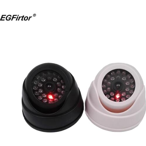 Outdoor CCTV Fake Simulation Dummy Camera Home Surveillance Camera Security Dome Flashing Red LED Light Camera