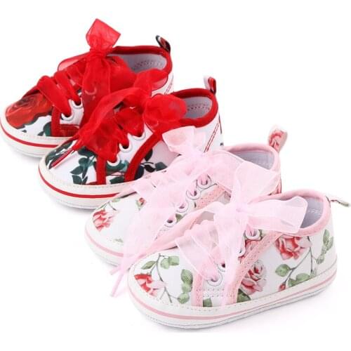 2020 New Ribbon Infant First Wlakers Princess Baby Shoes Soft Sole Baby Anti-Slip Girls Shoes