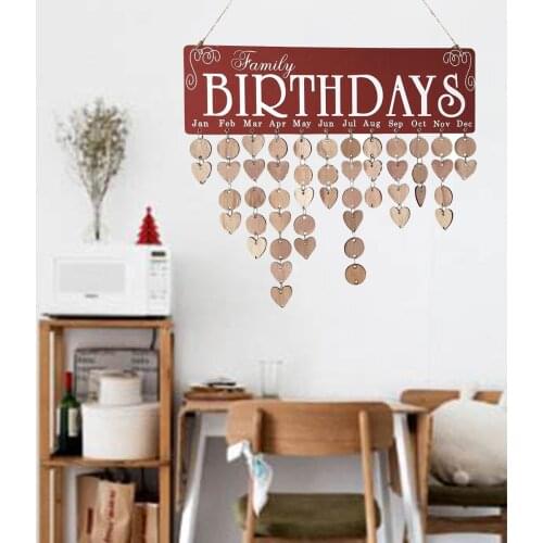 NEW Wood Calendar 2020 Birthday Reminder Event Board Happy Birthdays DIY wooden ornaments Perfect gifts kids room decoration