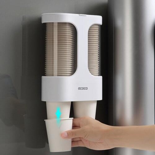 1pcs Disposable Paper Cups Dispenser Plastic double Cup Holder for Water Dispenser Wall Mounted Cup Storage Rack Cups Container