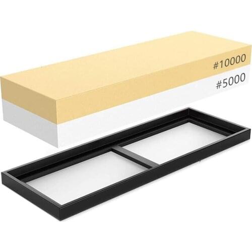 Practical Whetstone 5000/10000 Sandstone, 2-Sided Polishing Kit, Water-Polishing Tool for Kitchen Cutlery and Outdoor Blades