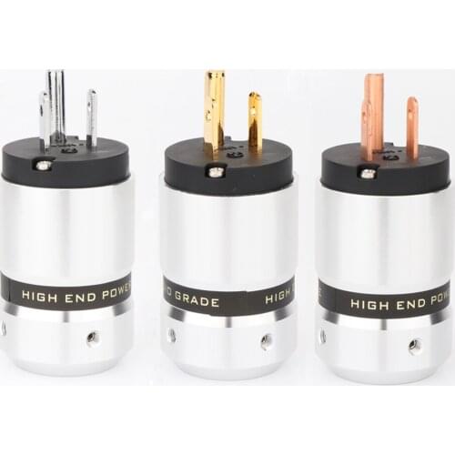Preffair Hi-End Rhodium/Gold/Red Copper Plated US Power Plug Male Plug&IEC Female Connector For Extension Adapter