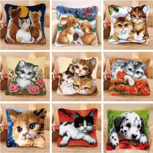 Prajna Latch Hook Rug Mat Canvas Latch Hook Tapijt Kit Embroidery Knitted Fomiaran For Needlework Cross Stitch Crocheting Pillow
