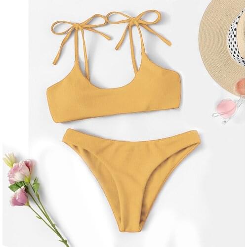 Sexy 2021 Solid Bikini Swimsuit Women Swimwear Push Up Bikinis Female Low Waist Swimming Suits For Bathing Suit Купальник #PY
