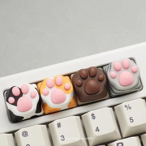 Cute Keycaps Cat Paw Shape Personalized Mechanical Keyboard 1pcs Keycap ABS Silicone Cherry MX Shaft Key Caps Anime OEM Height