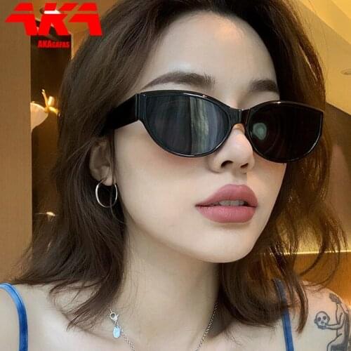 AKAgafas Cat eye Hip hop Sunglasses Women 2021 Small Eyewear Women Retro Designer Glasse Women/Men Mirror Oculos De Sol Feminino