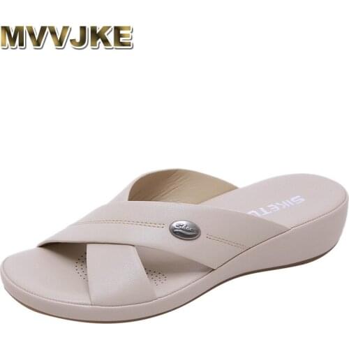 MVVJKE 2021Ladies Slippers Buckle Cross Casual Shoes Women Non-slip Indoor Outdoor Summer Slides Non-slip Slide on Beach Slides