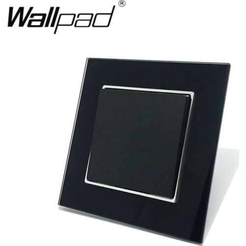 1 Gang Intermediate Light Switch Wallpad 110-250V Black Glass EU European 3 Way Cross Control Switch with Clip Mounting